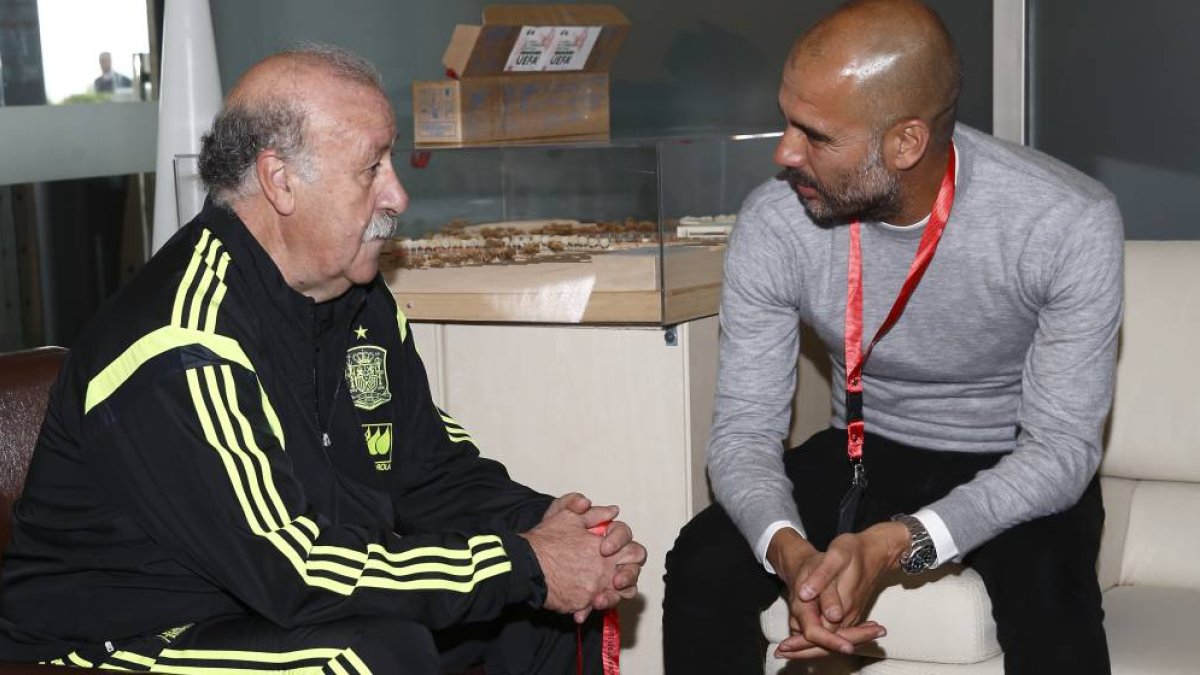 Del Bosque con Guardiola.