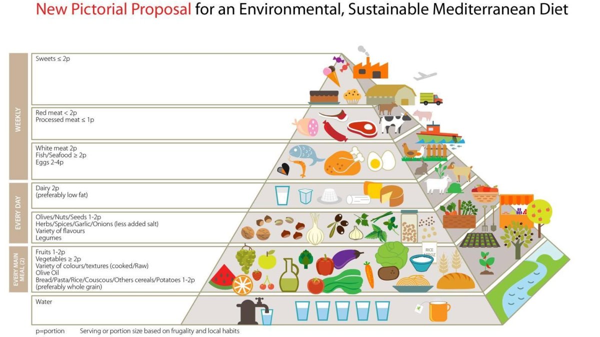 Imagen de la nueva pirámide alimentaria