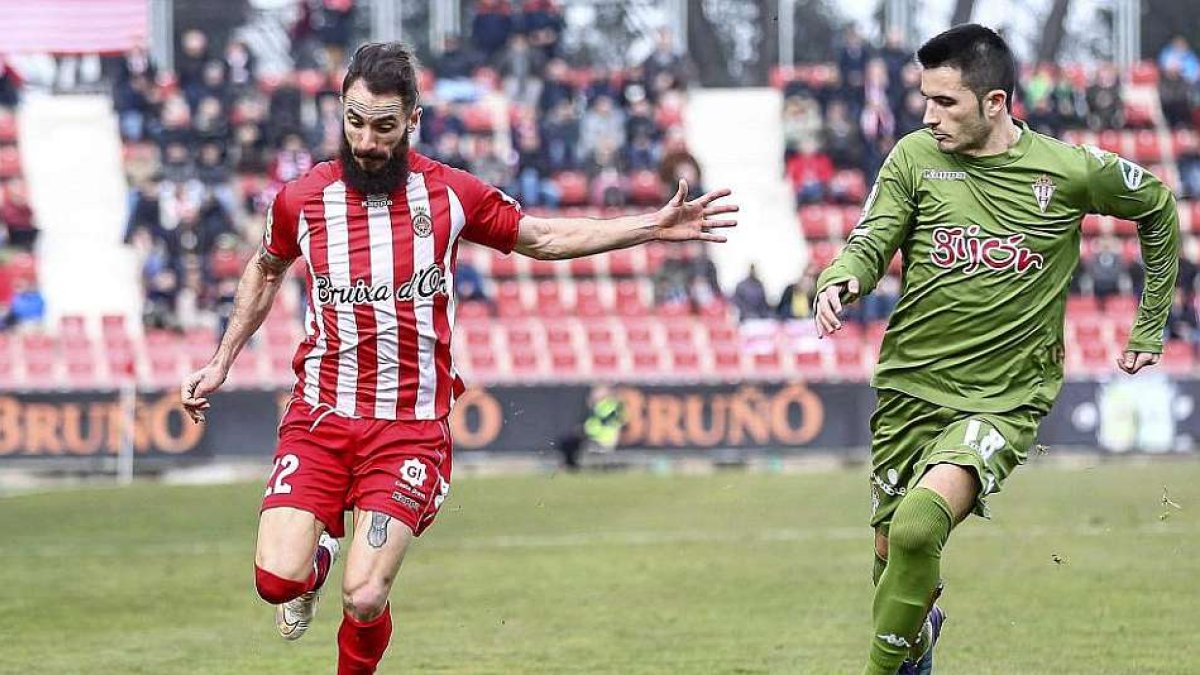 Cifu con el Girona en el partido ante el Sporting.