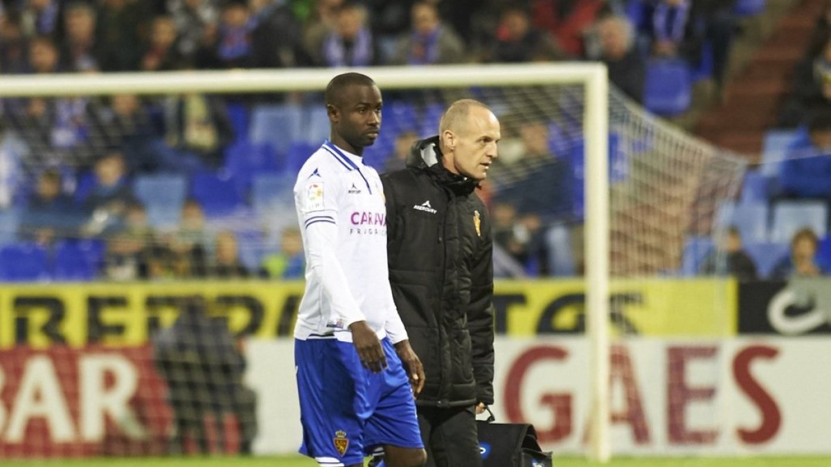 Pape Diamanka con el Real Zaragoza.