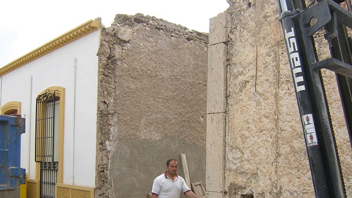 Gabriel Picón, durante una obra en Alhama de Almería.