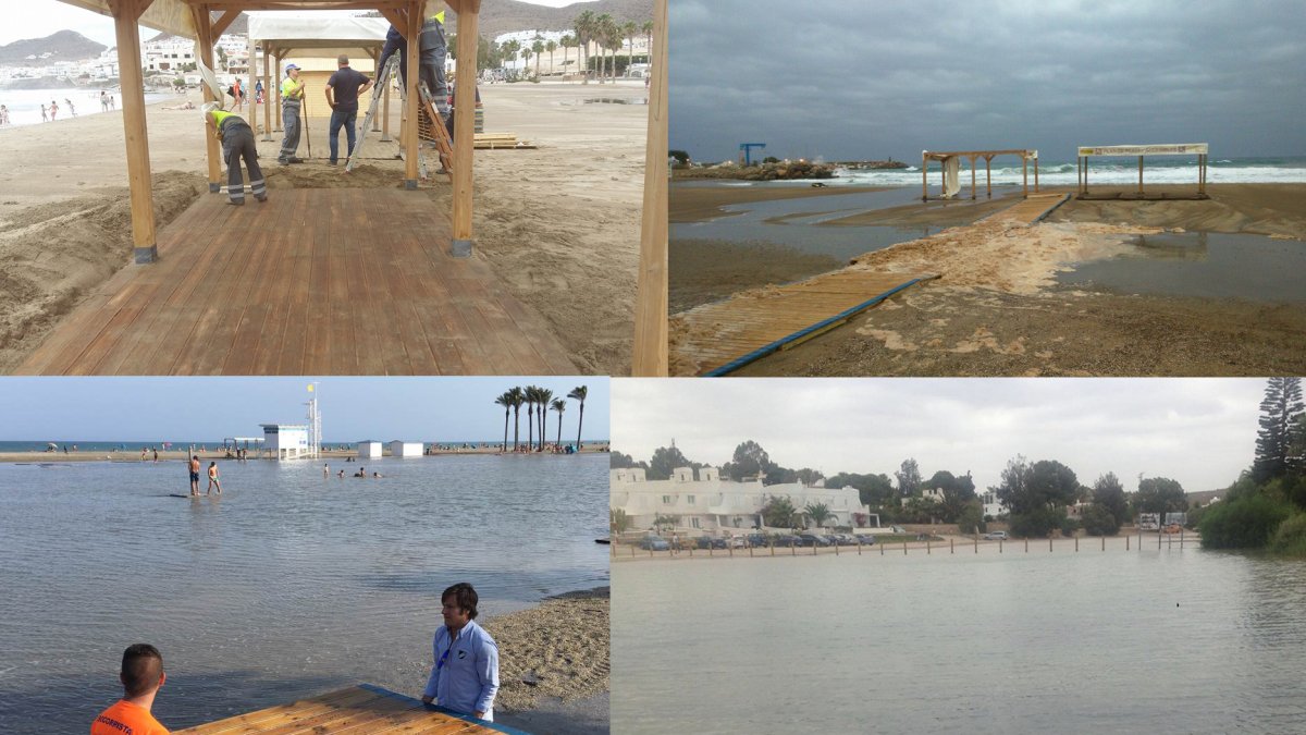 Efectos del temporal en San José, Aguamarga y Roquetas.