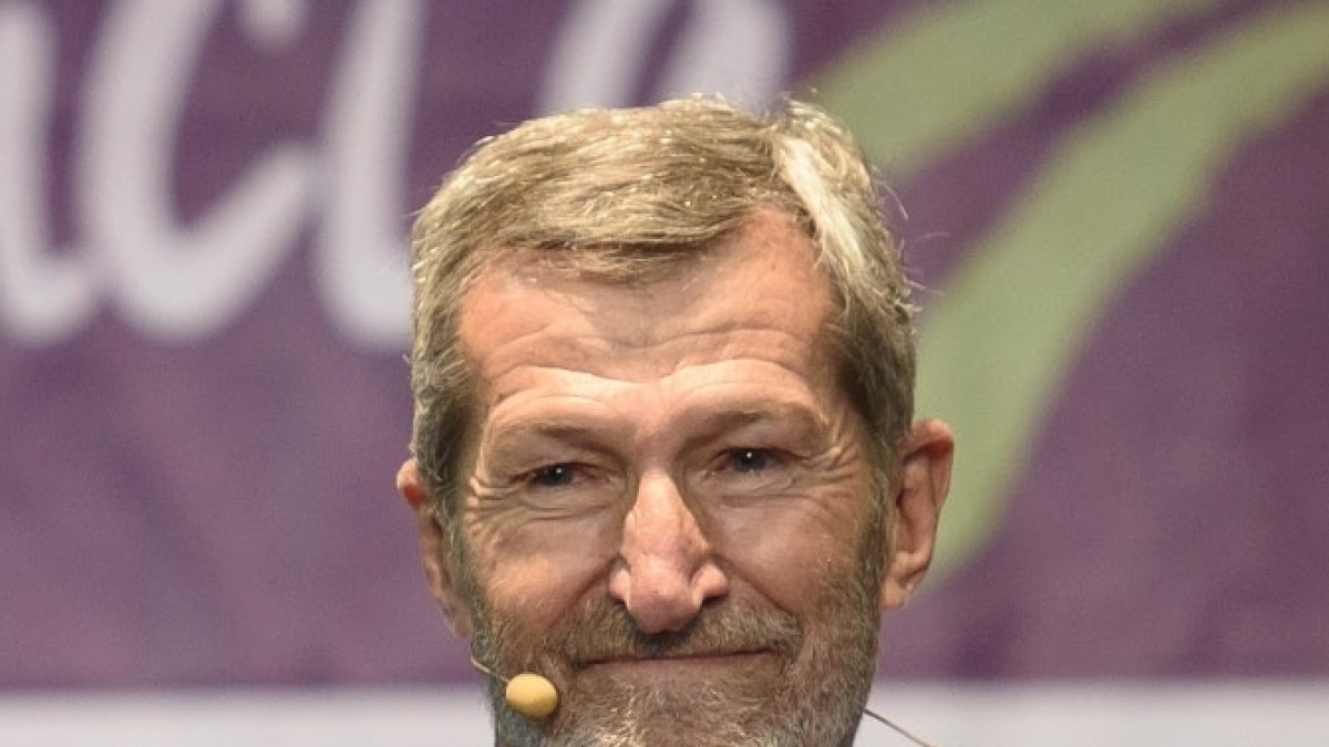 Julio Rodríguez, candidato de Unidos Podemos, en una imagen en Almería.