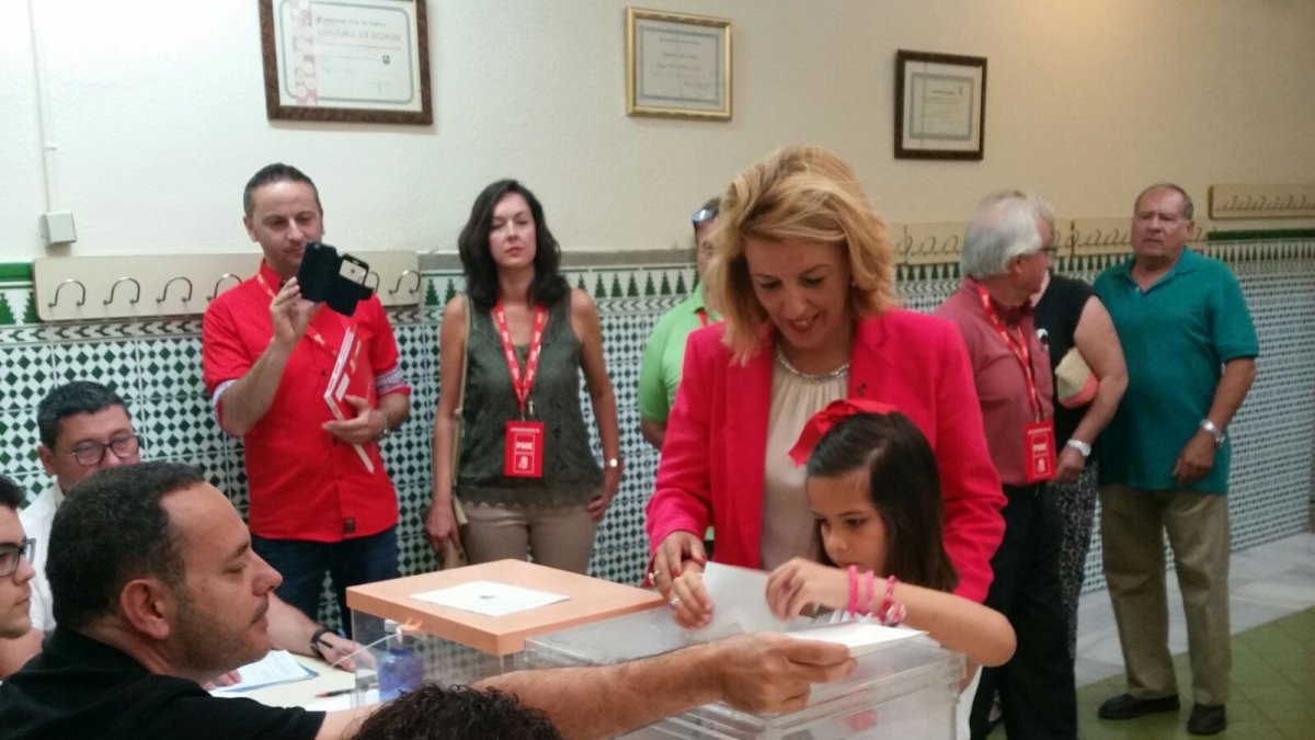 Sonia Ferrer, esta mañana en el colegio Madre de la Luz.