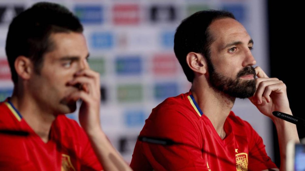 Bruno y Juanfran en rueda de prensa.