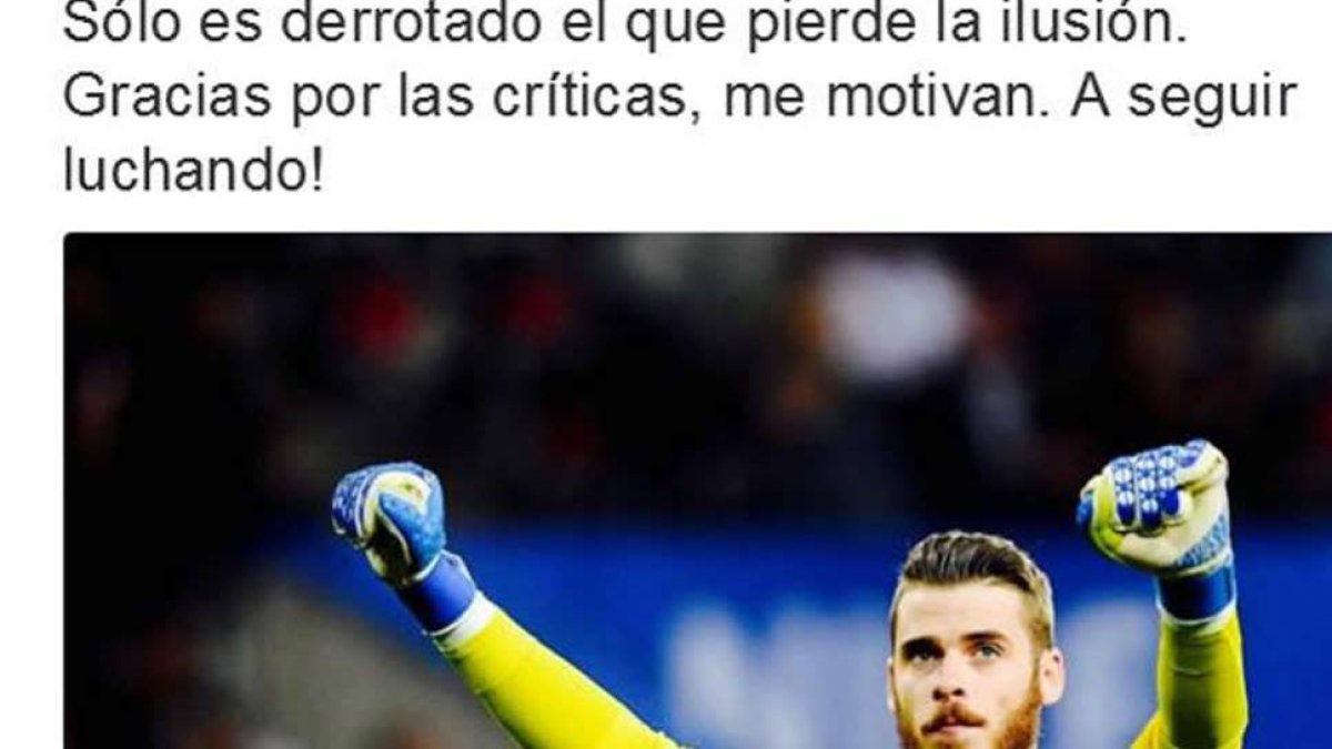 De Gea ha escrito en Twitter.