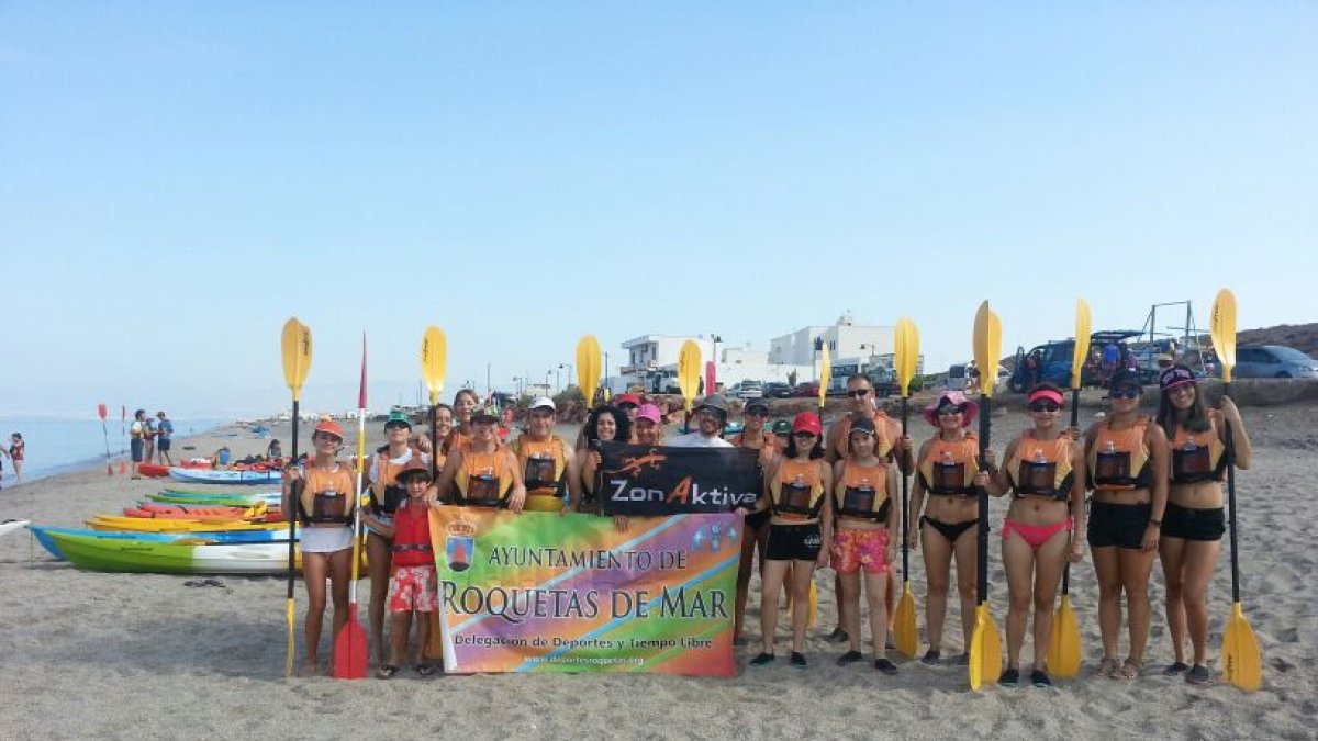 Los roqueteros preparados para disfrutar.