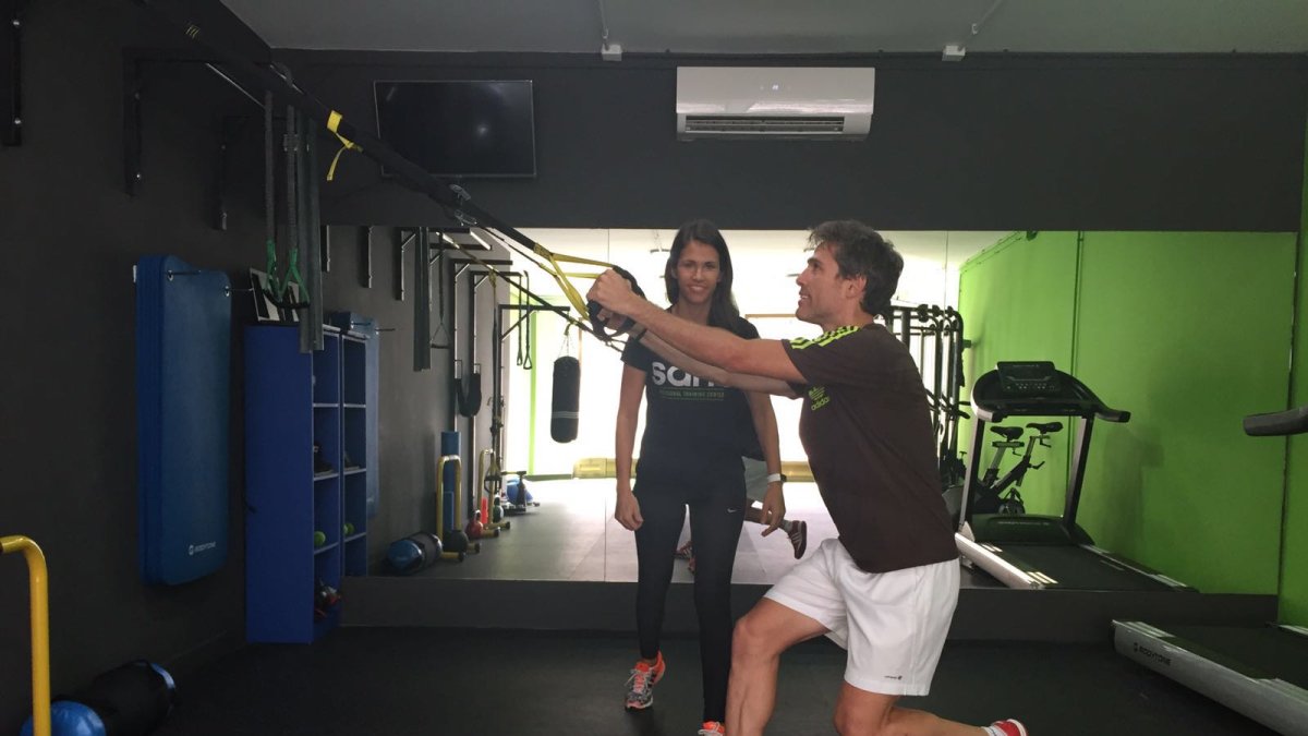 Corona en uno de los ejercicios.