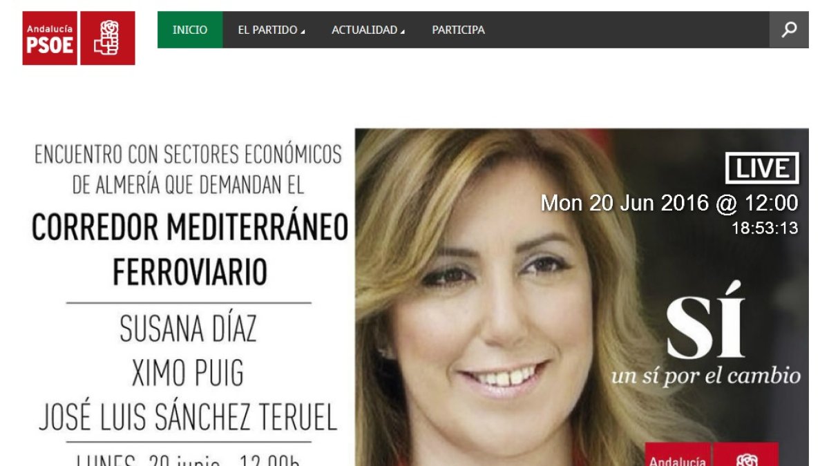 Cartel anunciador del acto de mañana con Susana Díaz.