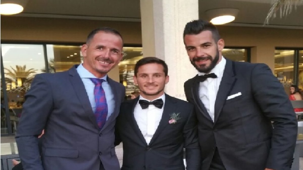 Piatti con Negredo y Antonio Ramírez, amigo de los dos jugadores.