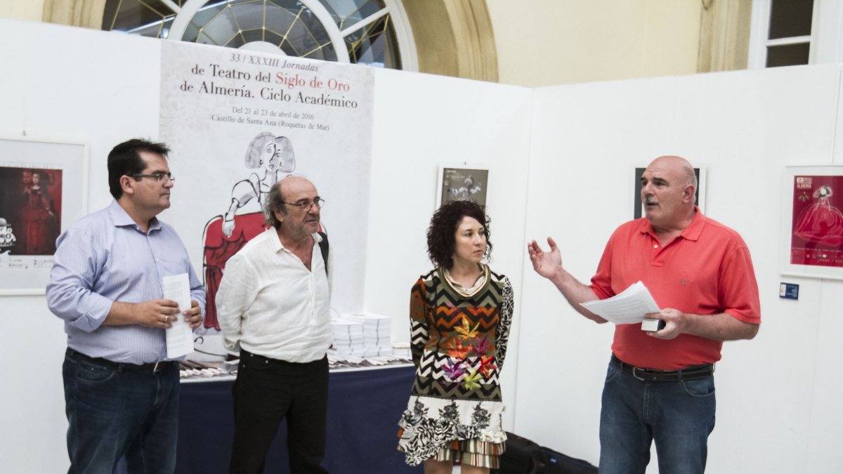 Visita de Antonio J. Rodríguez, Mª del Mar Mañas y Carlos Góngora con Andrés Molina.