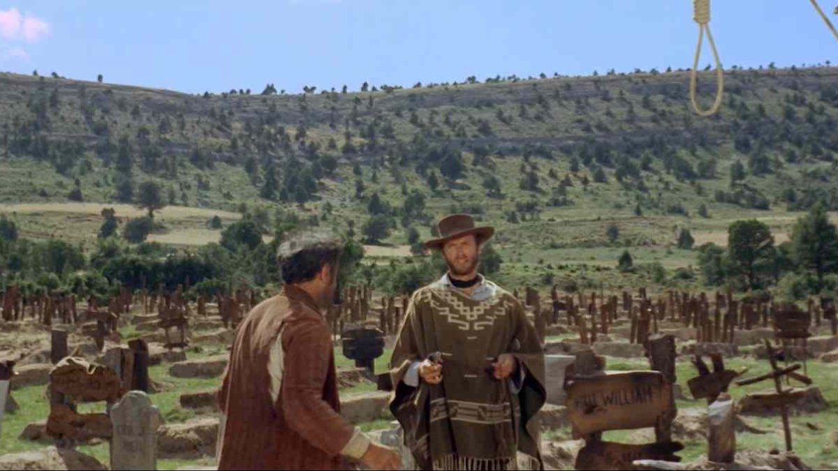 Fotograma de ‘El bueno, el feo y el malo’ que muestra el paisaje de Burgos. (Imagen: rutabfm.blogspot.com.es)