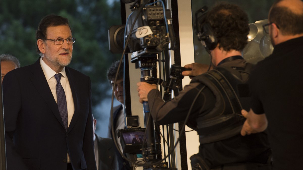 Llegada de Rajoy al plató.