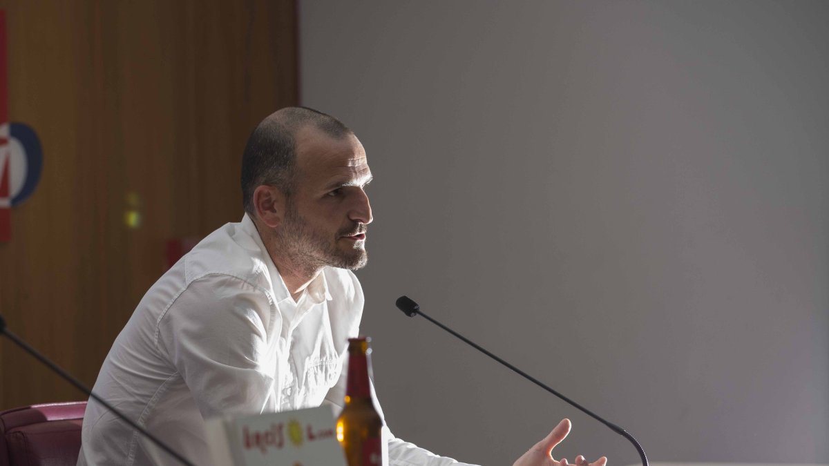 Soriano, el día que fue presentado como entrenador del Almería.