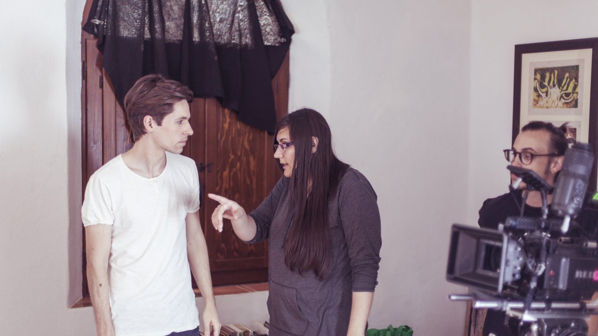 Irene Garcés con el actor Samuel Galiardo.