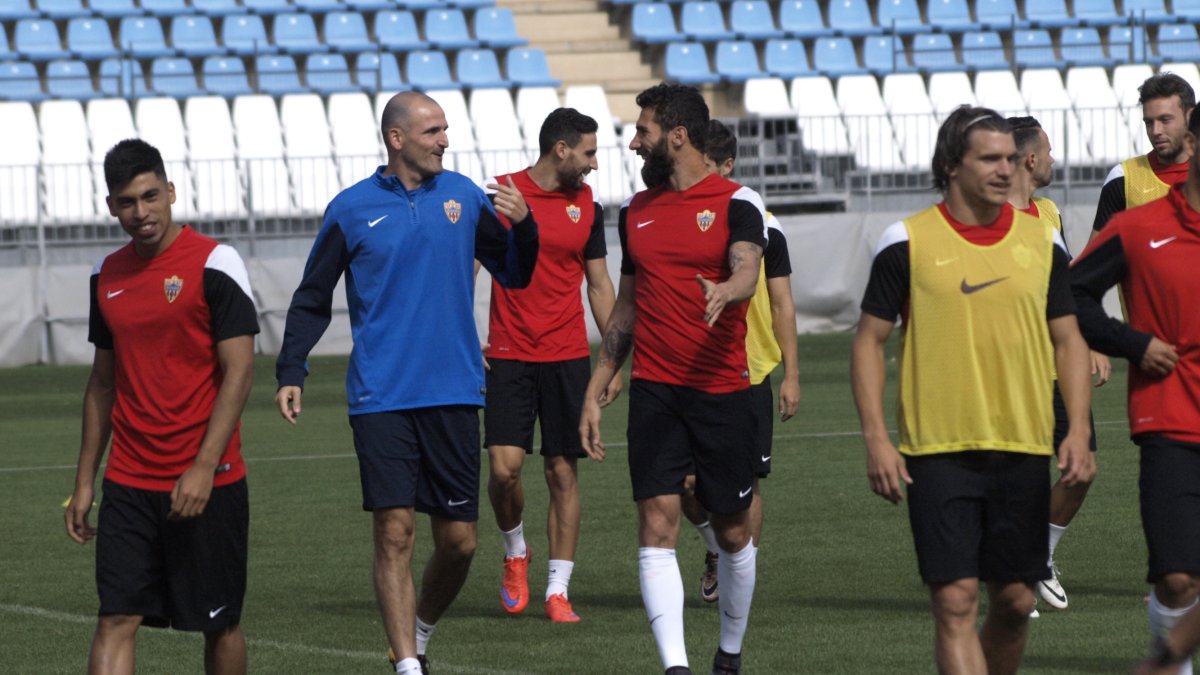 Soriano y Cuéllar en el último entrenamiento.