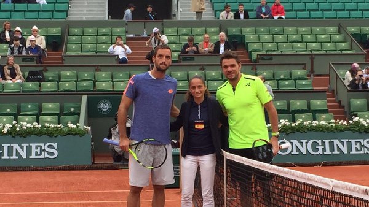 Troicki, María y Wawrinka en la Philippe Chatrier.