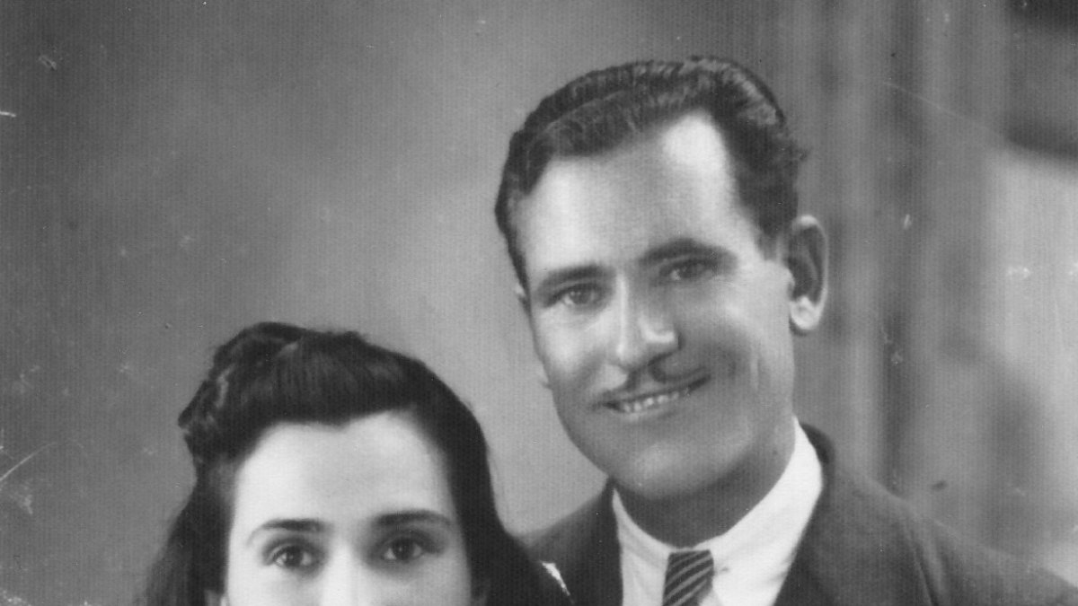 Membrive con su esposa Carmen Zapata.