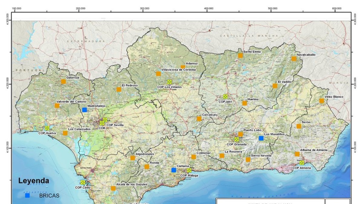 Distribución de los recursos del Plan Infoca en Andalucía.