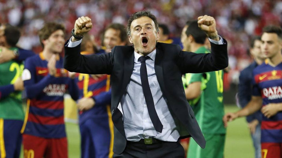 Luis Enrique estalla de alegría.