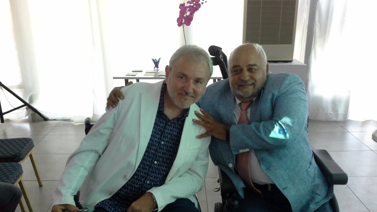 Antonio Sánchez de Amo y José Gómez Amate, presidentes entrante y saliente, de Verdiblanca.