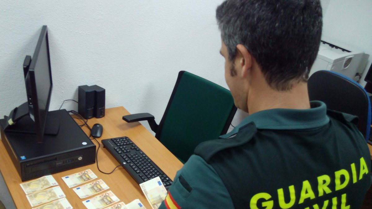 Billetes falsos identificados por la Guardia Civil.