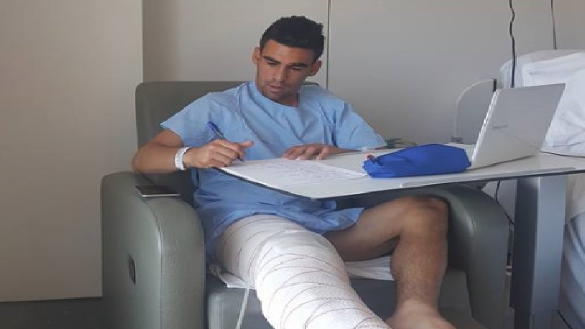 Dani Romera, en el hospital.