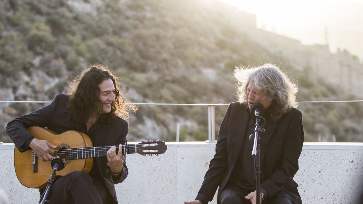 Tomatito y José Mercé, tras la presentación del festival ayer en el Centro de Interpretación Patrimonial.