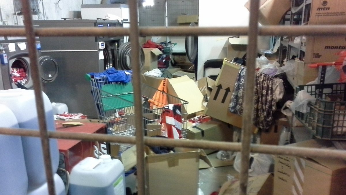 Así dejaron la lavandería.