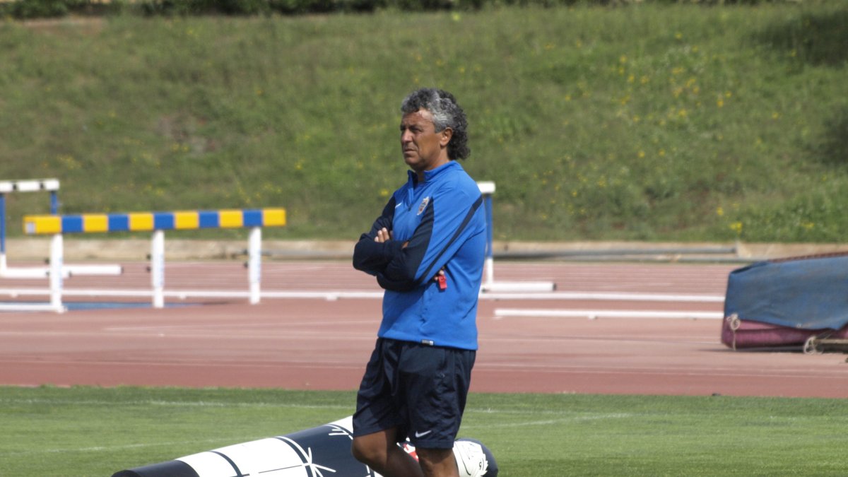 Pipo Goro en el entrenamiento.