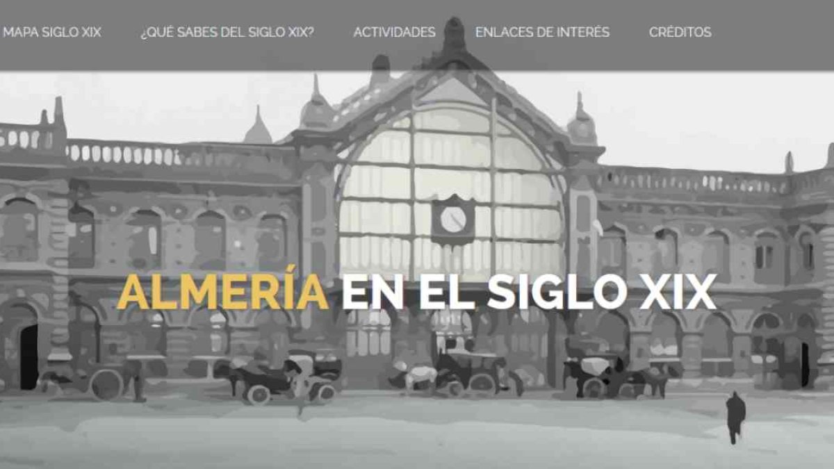 Imagen principal de la web que desde el IES Celia Viñas se ha dedicado a la Almería del siglo XIX.