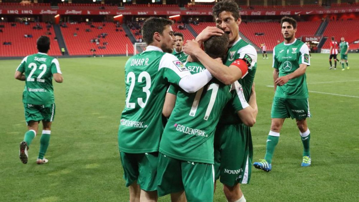 Los jugadores del Leganés celebrando un gol.