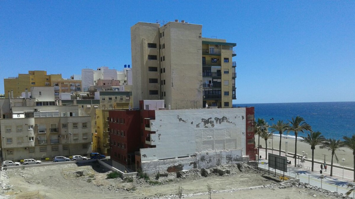 Vista aérea de la zona en la que se está trabajando