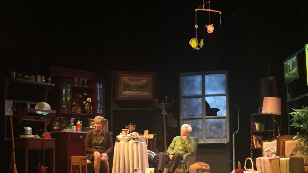 Petra Martínez y Juan Margallo en el coloquio posterior a la función.