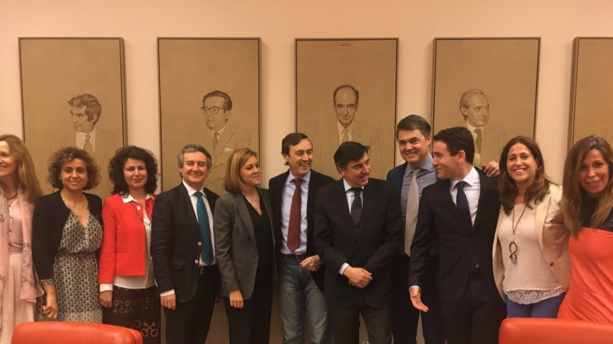 Diputados del Grupo Popular, ayer.