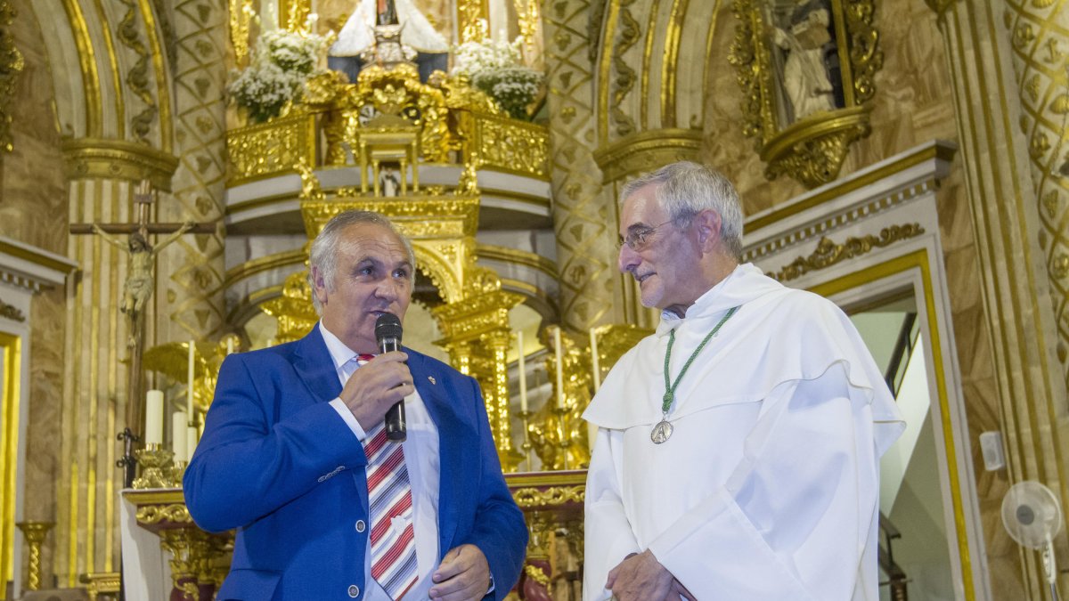 Alfonso García, el día de la ofrenda floral del Almería.