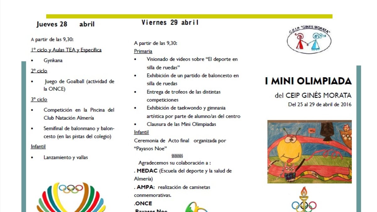 Todas las actividades de la Mini Olimpiada.