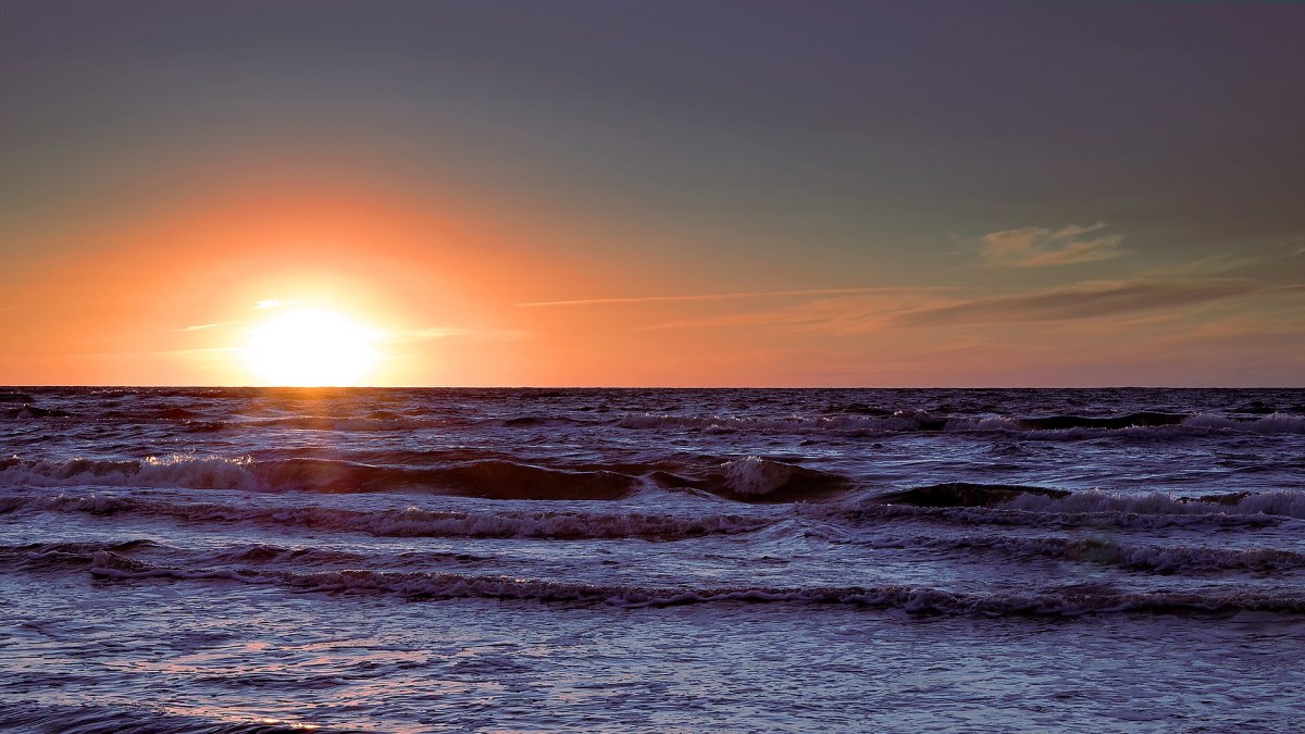 Atardecer en la playa.