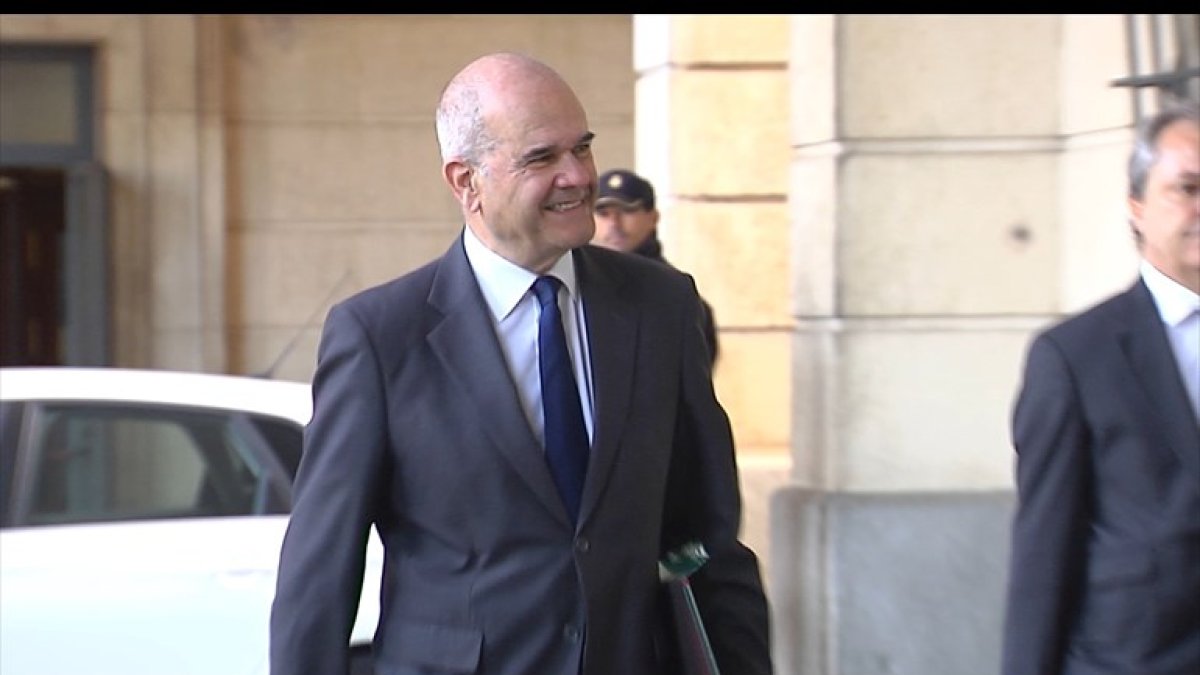 Manuel Chaves, esta mañana en Sevilla.