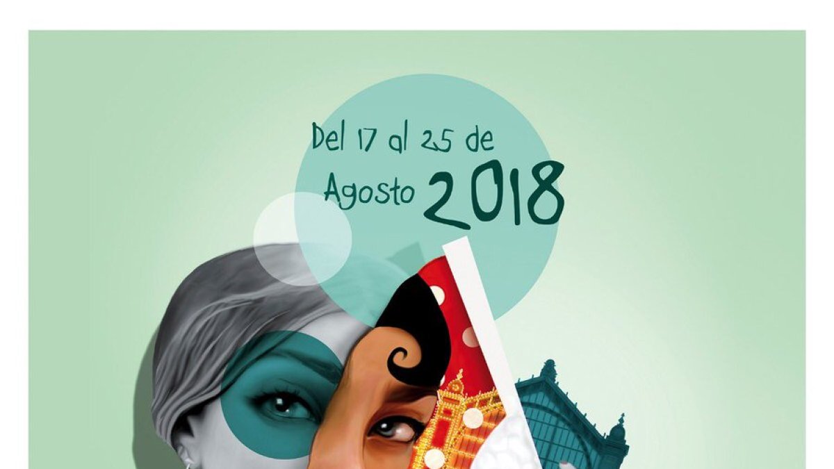 Detalle del cartel de la Feria de Almería 2018 diseñado por Alejandro Lorente.