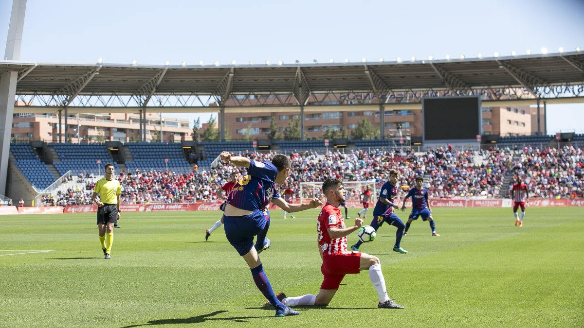 Pozo, en el partido frente al filial blaugrana.
