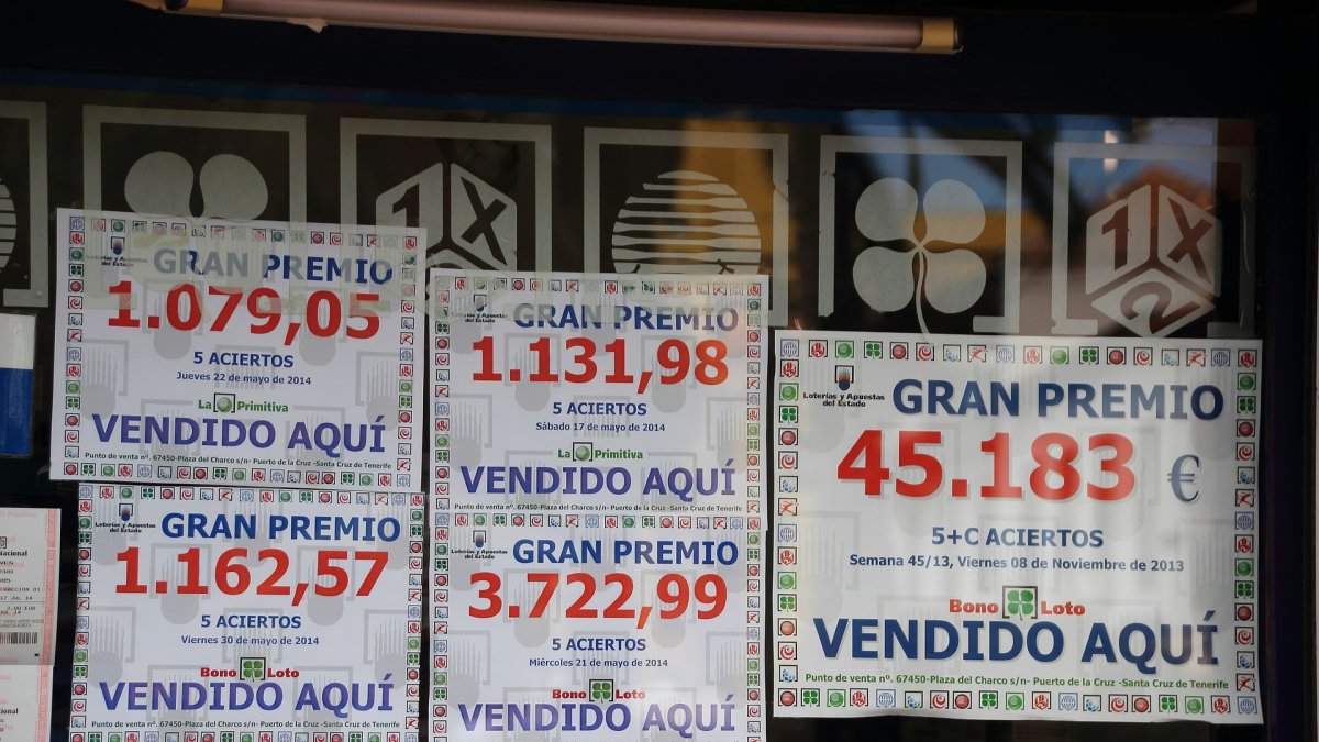 Exterior de una administración de lotería.