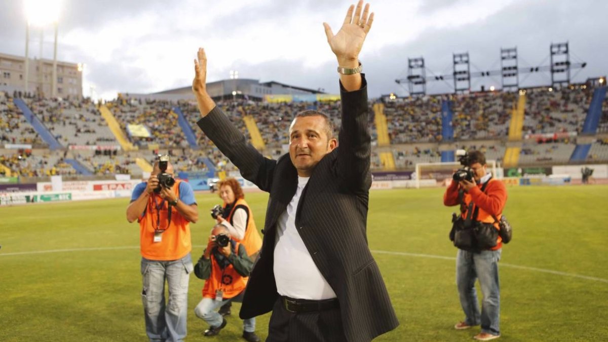 El que fuera jugador de Las Palmas en un reciente homenaje.