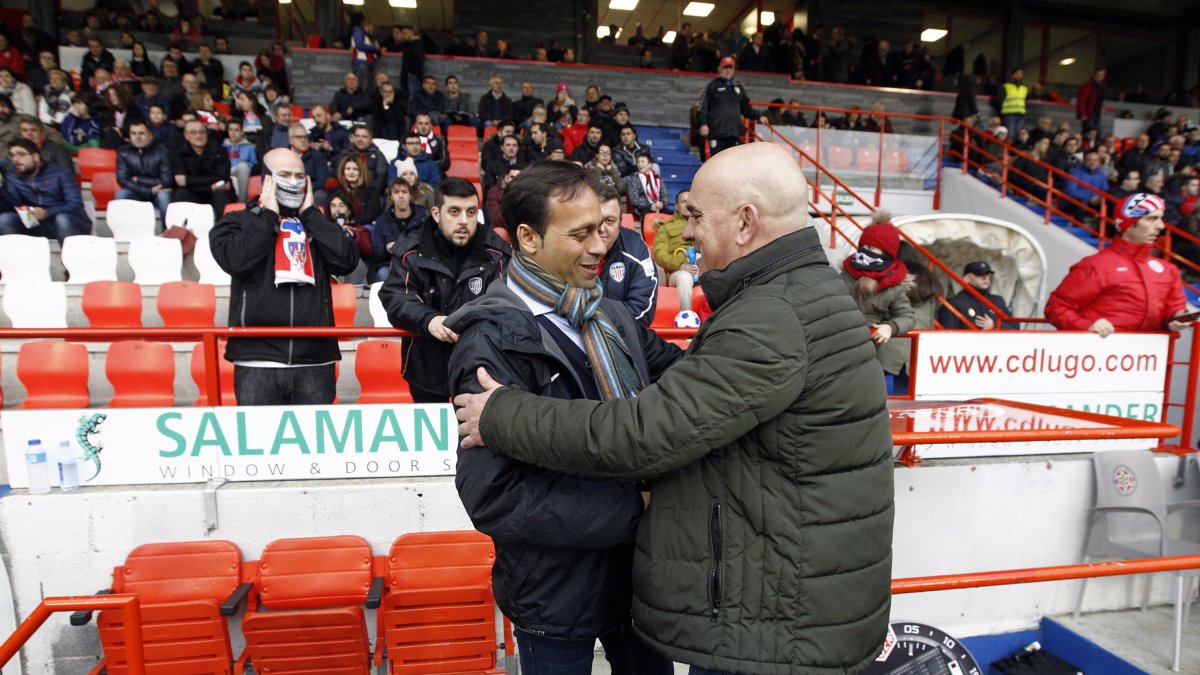 Fran y Sampedro en el Lugo-Almería del pasado curso.