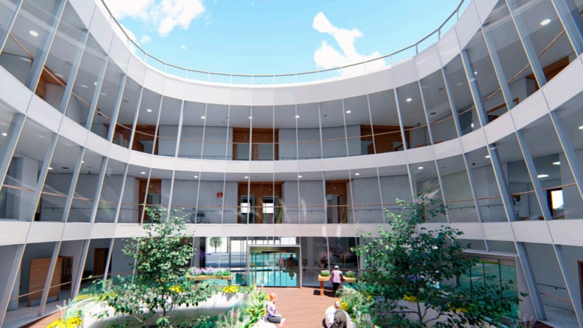 Patio interior de la futura residencia de mayores de Vera.