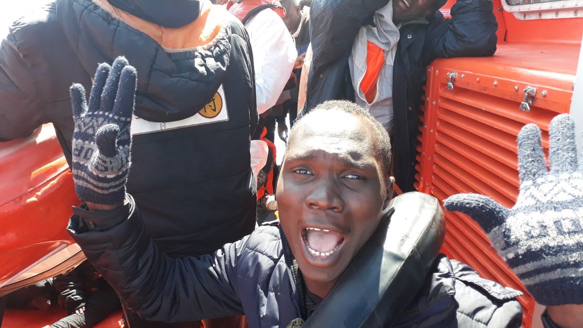 Imagen de los rescatados este viernes.