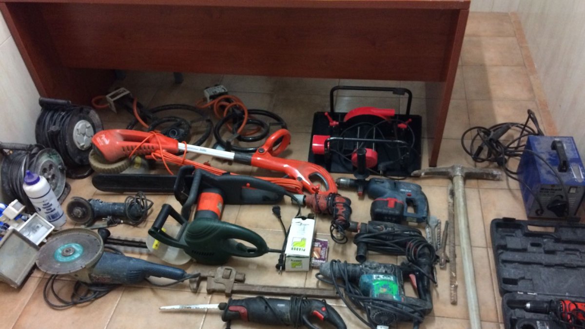 Herramientas halladas en la vivienda de San Isidro