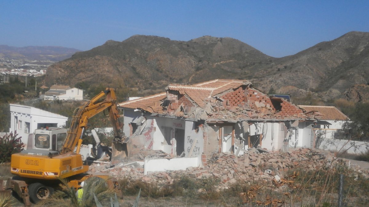 Vivienda demolida en Cantoria en el año 2014.