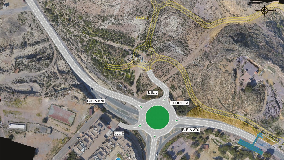 Proyecto de la rotonda en el conocido cruce de La Simona, aprobado la pasada semana en Pleno.
