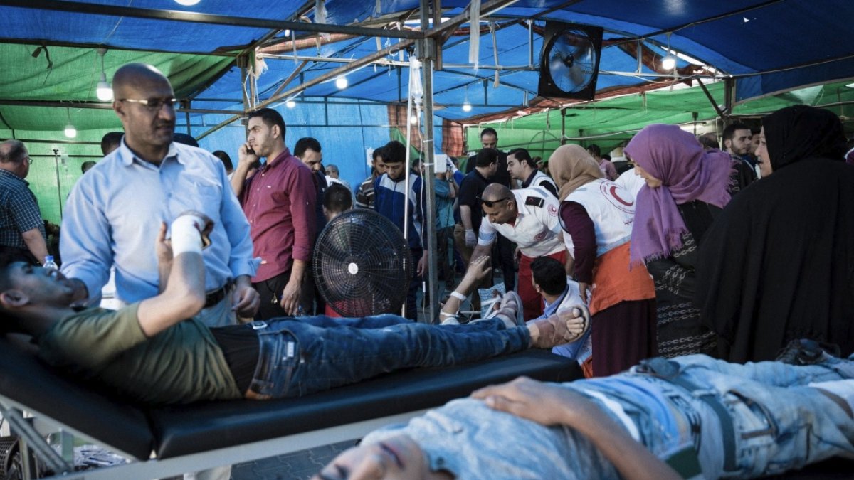 Heridos tras los ataques a la zona fronteriza. (Foto: Media Luna Roja)